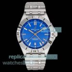 Swiss Replica Breitling Chronomat Automatic GMT 40mm Stainless Steel Watch with Blue Dial 